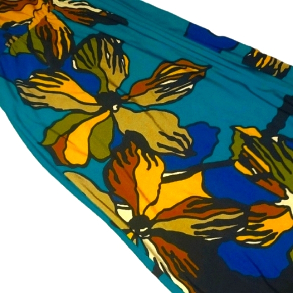 Danny & Nicole Teal Floral Maxi Dress - Picture 4 of 5